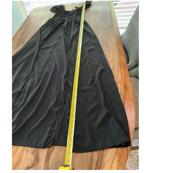 Raviya Womens Black Smocked Ruffle Cap Sleeve Maxi Dress 74581 Size Small NWT - Picture 6 of 8